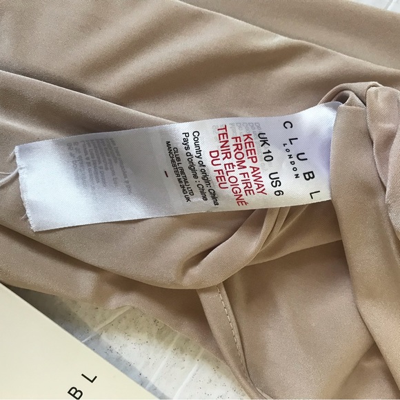 Clubl London NEW Bralette Nude Tank Bra Ruched Straps Stretch Wide Band Tan Tags - Picture 8 of 10